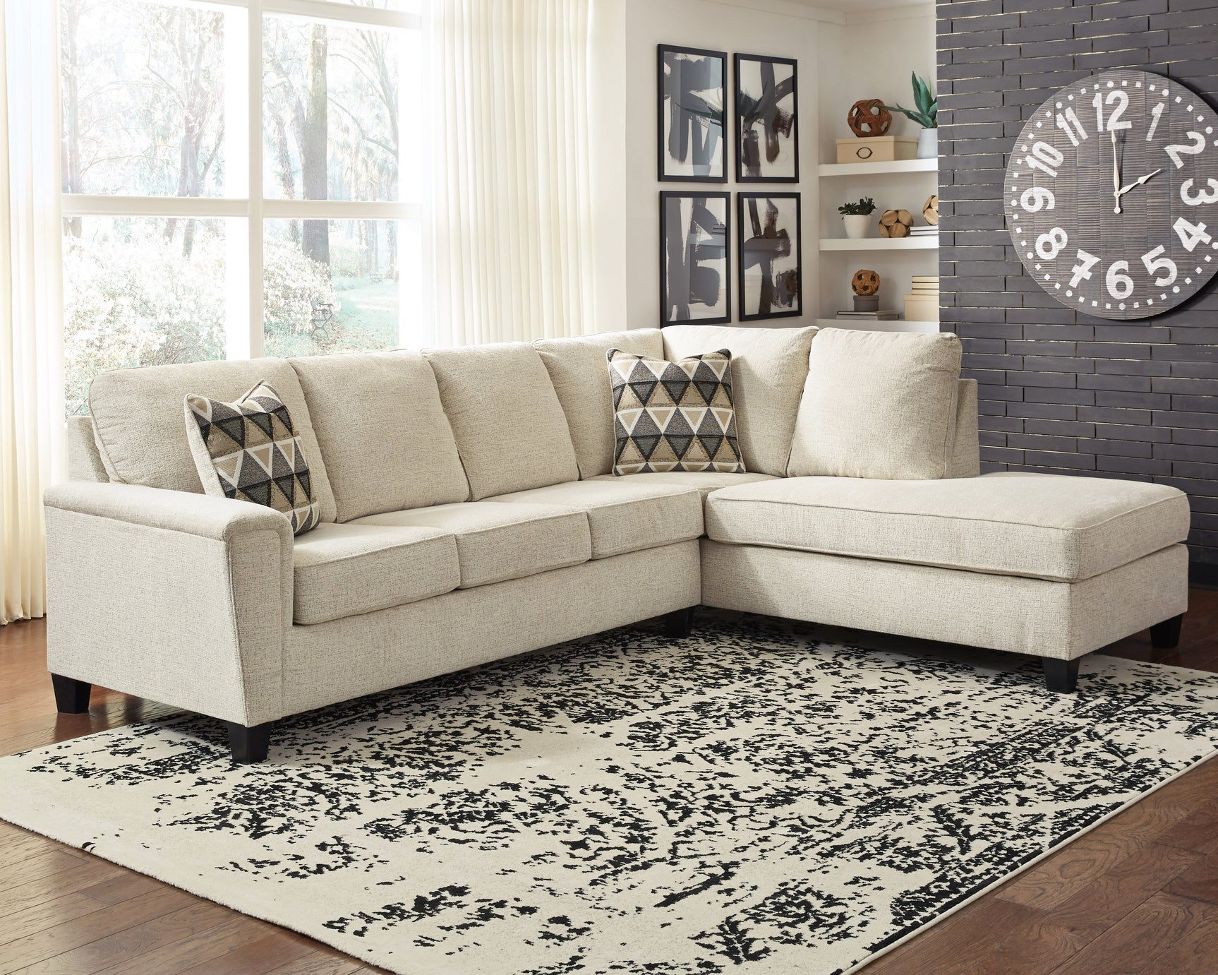 Tampa Furniture Outlet - Ashley Furniture - Abinger Sectional - LAF 2-Piece Sectional with Chaise / Natural - 83904S2