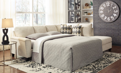Tampa Furniture Outlet - Ashley Furniture - Abinger Sectional - LAF 2-Piece Sleeper Sectional with Chaise / Natural - 83904S4