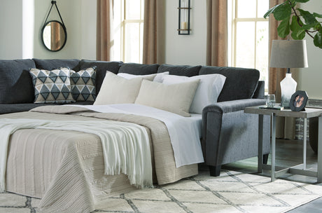 Tampa Furniture Outlet - Ashley Furniture - Abinger Sectional - RAF 2-Piece Sleeper Sectional with Chaise / Smoke - 83905S3