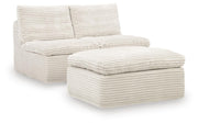Tampa Furniture Outlet - Ashley Furniture - Fannin Sectional - 2 Armless Chairs w/Otto (3/CN) / Ivory - PC8430431