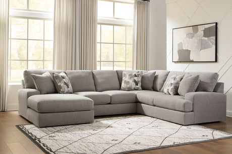 Tampa Furniture Outlet - Ashley Furniture - Lindon Sectional - RAF 3-Piece Sectional with Chaise / Smoke - 84704S3