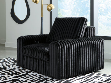 Tampa Furniture Outlet - Ashley Furniture - HamlinBay Living Room - Power Gliding Chaise / Onyx - PC8680315P
