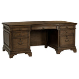 Tampa Furniture Outlet - Coaster - Hartshill 72-inch 7-drawer Executive Desk Burnished Oak - 881281