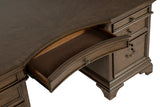 Hartshill 72-inch 7-drawer Executive Desk Burnished Oak - Tampa Furniture Outlet