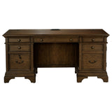 Hartshill 66-inch 5-drawer Credenza Office Desk Burnish Oak - Tampa Furniture Outlet