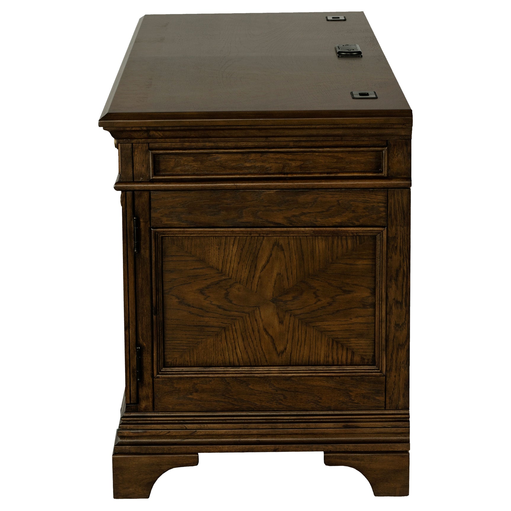 Hartshill 66-inch 5-drawer Credenza Office Desk Burnish Oak - Tampa Furniture Outlet