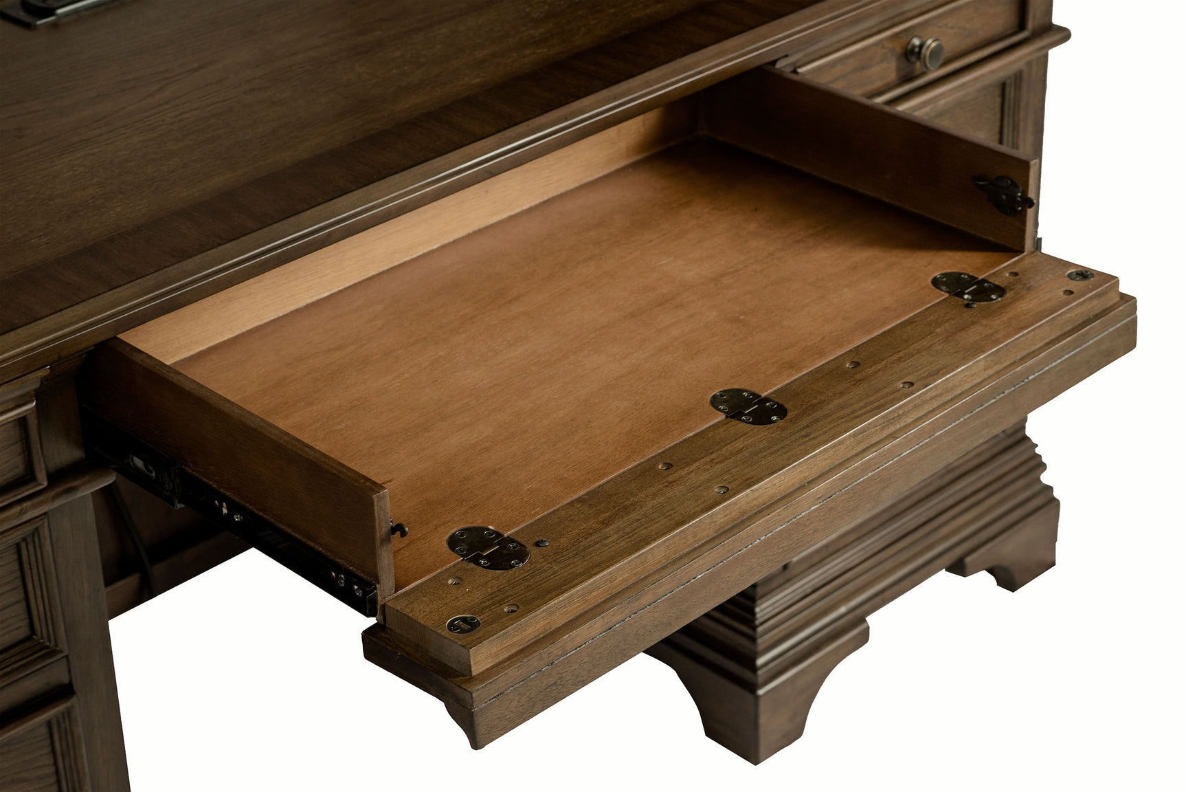 Hartshill 66-inch 5-drawer Credenza Office Desk Burnish Oak - Tampa Furniture Outlet