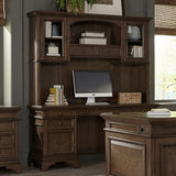 Hartshill 66-inch 5-drawer Credenza with Hutch Burnished Oak - Tampa Furniture Outlet
