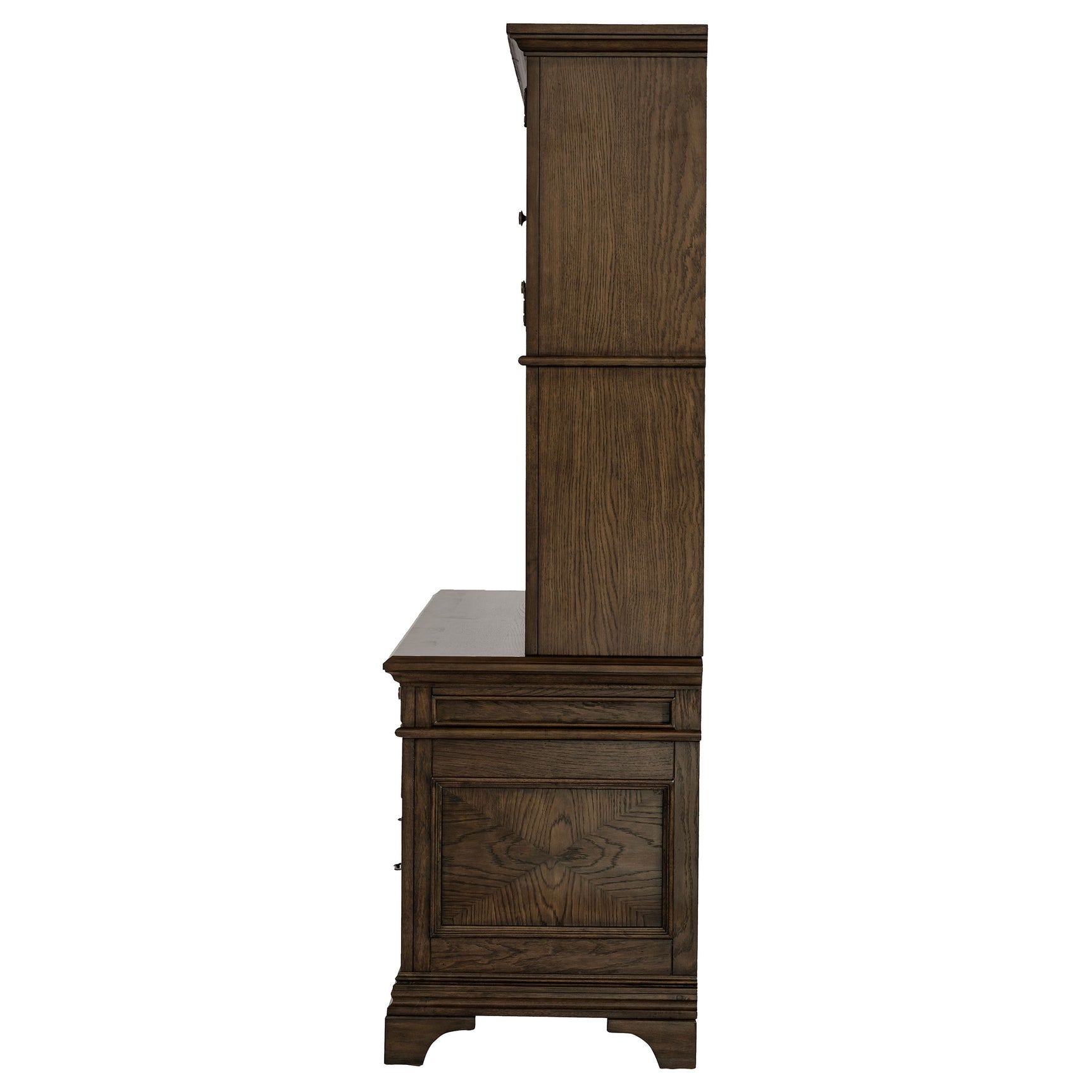 Hartshill 66-inch 5-drawer Credenza with Hutch Burnished Oak - Tampa Furniture Outlet