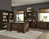 Hartshill 66-inch 5-drawer Credenza with Hutch Burnished Oak - Tampa Furniture Outlet
