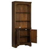 Hartshill 78-inch 3-shelf Cabinet Bookcase Burnished Oak - Tampa Furniture Outlet
