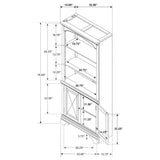 Hartshill 78-inch 3-shelf Cabinet Bookcase Burnished Oak - Tampa Furniture Outlet