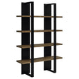 Tampa Furniture Outlet - Coaster - Danbrook 71-inch 4-shelf Bookshelf Black and Aged Walnut - 882036