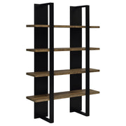 Tampa Furniture Outlet - Coaster - Danbrook 71-inch 4-shelf Bookshelf Black and Aged Walnut - 882036