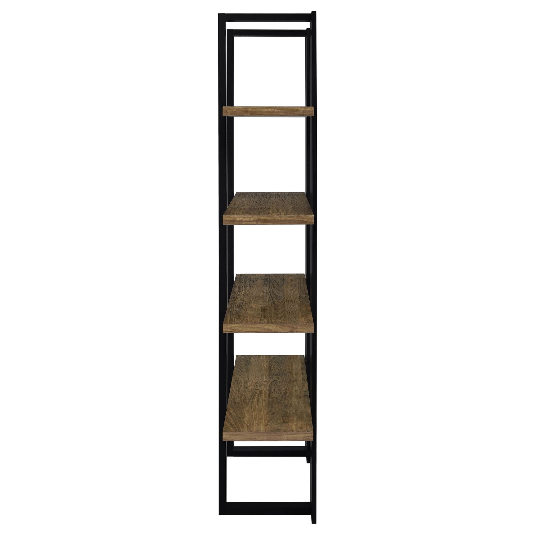 Danbrook 71-inch 4-shelf Bookshelf Black and Aged Walnut - Tampa Furniture Outlet