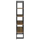 Danbrook 71-inch 4-shelf Bookshelf Black and Aged Walnut - Tampa Furniture Outlet
