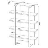Danbrook 71-inch 4-shelf Bookshelf Black and Aged Walnut - Tampa Furniture Outlet