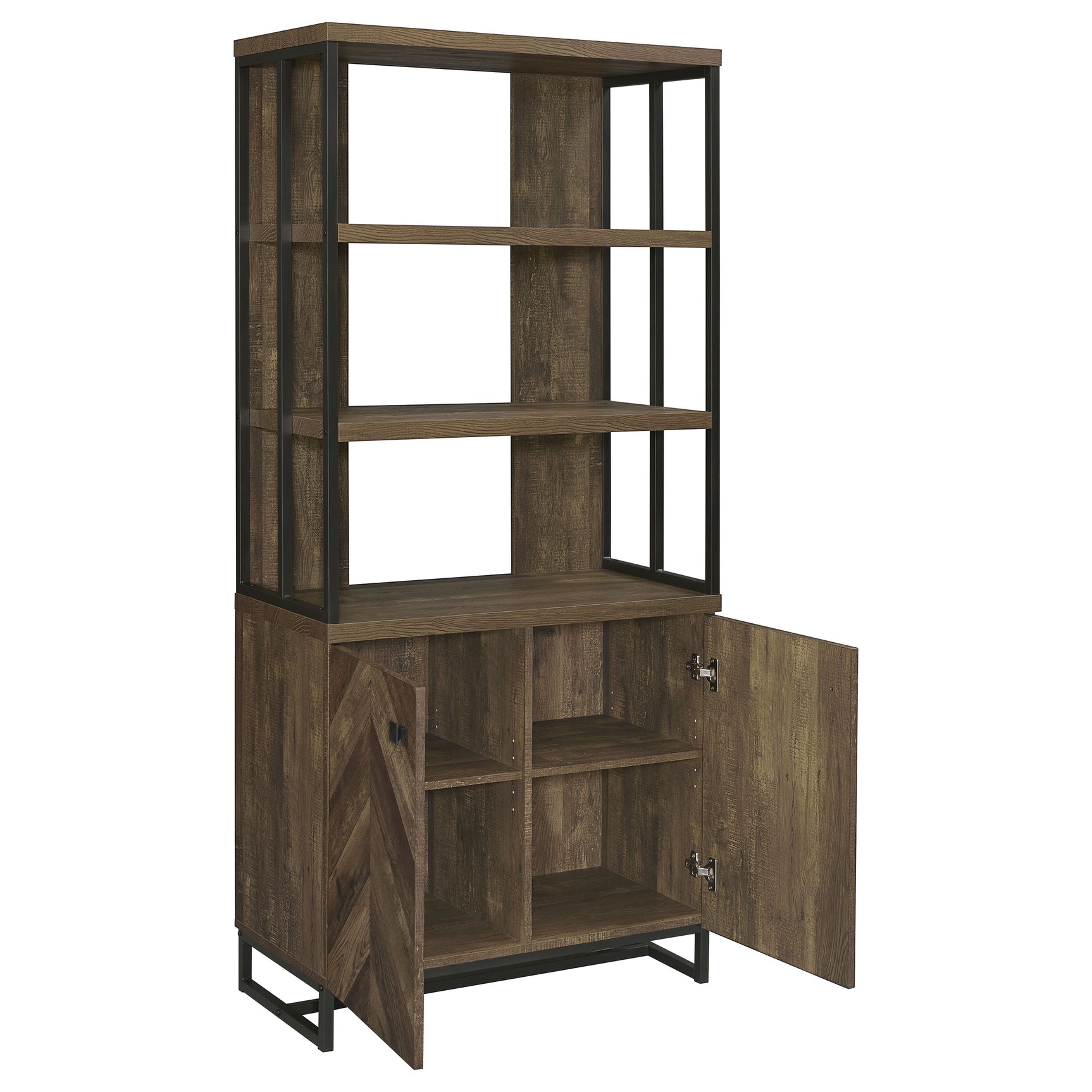 Millbrook 71-inch 2-door Storage Bookshelf Rustic Oak - Tampa Furniture Outlet