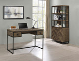 Millbrook 71-inch 2-door Storage Bookshelf Rustic Oak - Tampa Furniture Outlet
