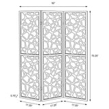 Nailan 3-Panel Room Divider Folding Screen Black Open Mosaic - Tampa Furniture Outlet