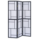 Tampa Furniture Outlet - Coaster - Damis 3-Panel Room Divider Folding Shoji Screen Black - 900102