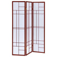 Tampa Furniture Outlet - Coaster - Katerina 3-Panel Room Divider Folding Shoji Screen Cherry - 900110