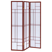 Tampa Furniture Outlet - Coaster - Katerina 3-Panel Room Divider Folding Shoji Screen Cherry - 900110