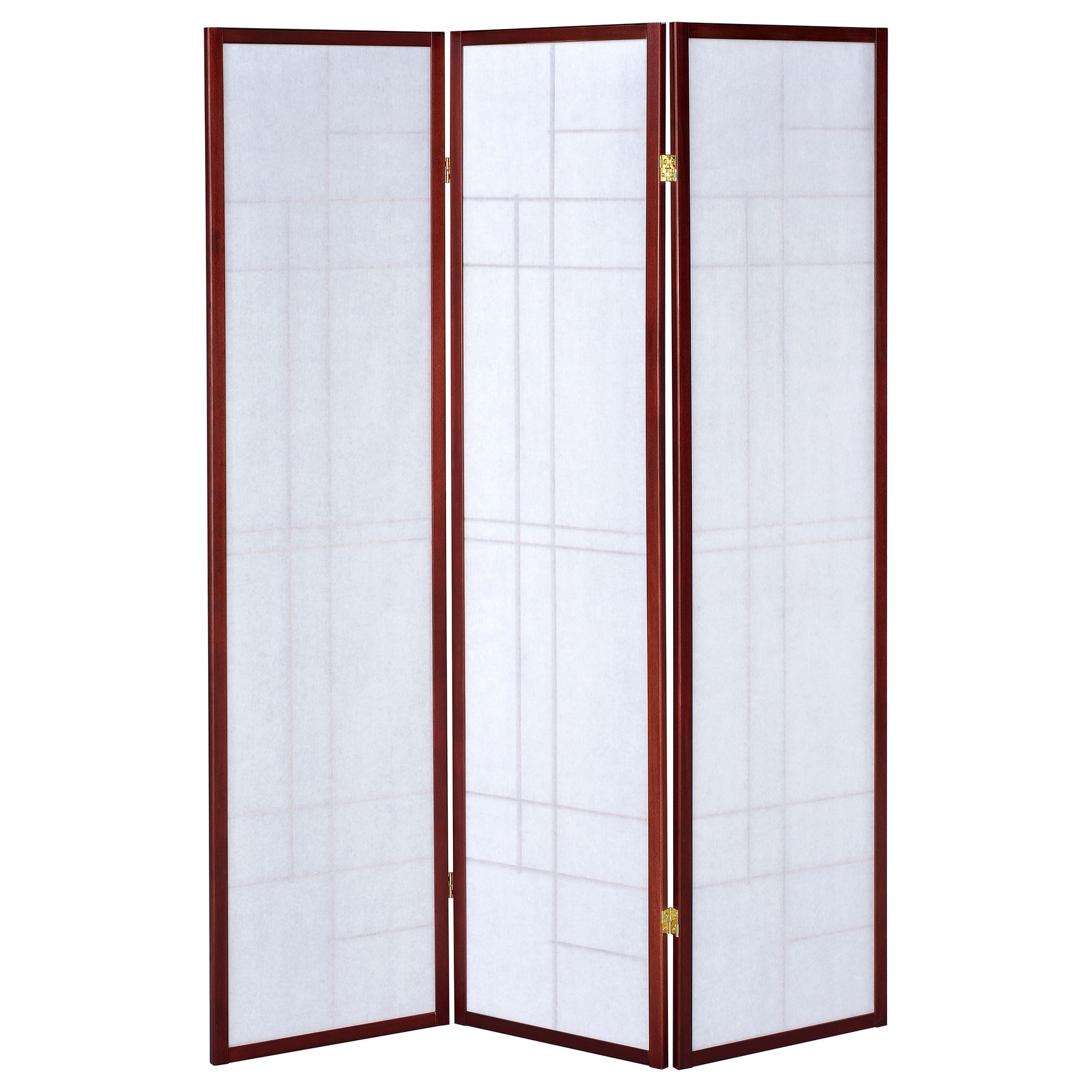 Katerina 3-Panel Room Divider Folding Shoji Screen Cherry - Tampa Furniture Outlet