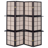 Iggy 4-Panel Room Divider Folding Shoji Screen Cappuccino - Tampa Furniture Outlet