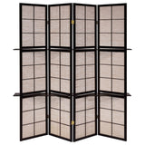 Iggy 4-Panel Room Divider Folding Shoji Screen Cappuccino - Tampa Furniture Outlet