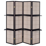 Iggy 4-Panel Room Divider Folding Shoji Screen Cappuccino - Tampa Furniture Outlet