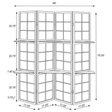 Iggy 4-Panel Room Divider Folding Shoji Screen Cappuccino - Tampa Furniture Outlet