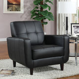 Aaron Upholstered Track Arm Tufted Accent Chair Black - Tampa Furniture Outlet