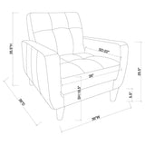 Aaron Upholstered Track Arm Tufted Accent Chair Black - Tampa Furniture Outlet