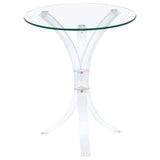 Tampa Furniture Outlet - Coaster - Laning Round Glass Top Acrylic Side Table Clear - 900490