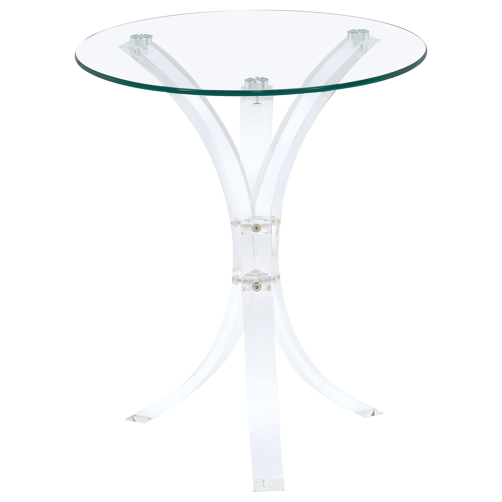 Tampa Furniture Outlet - Coaster - Laning Round Glass Top Acrylic Side Table Clear - 900490