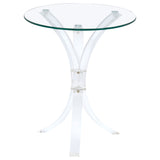 Laning Round Glass Top Acrylic Side Table Clear - Tampa Furniture Outlet