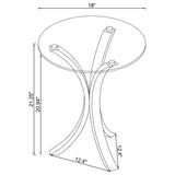 Laning Round Glass Top Acrylic Side Table Clear - Tampa Furniture Outlet