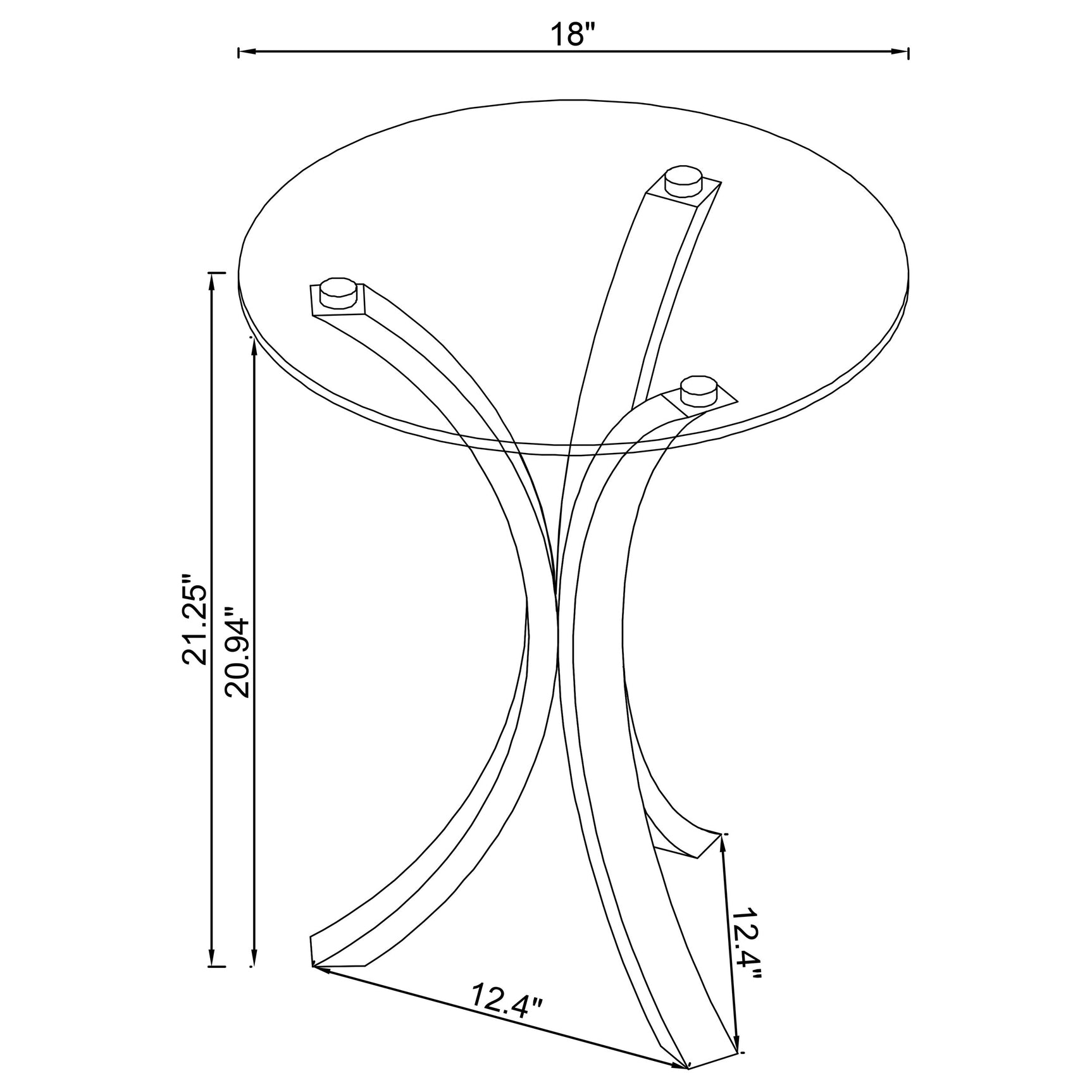 Laning Round Glass Top Acrylic Side Table Clear - Tampa Furniture Outlet