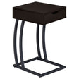Tampa Furniture Outlet - Coaster - Troy 1-drawer C-Shaped Side Table Power Outlet Cappuccino - 900578