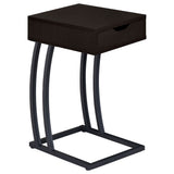 Tampa Furniture Outlet - Coaster - Troy 1-drawer C-Shaped Side Table Power Outlet Cappuccino - 900578