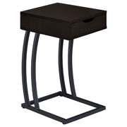 Tampa Furniture Outlet - Coaster - Troy 1-drawer C-Shaped Side Table Power Outlet Cappuccino - 900578