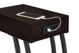 Troy 1-drawer C-Shaped Side Table Power Outlet Cappuccino - Tampa Furniture Outlet
