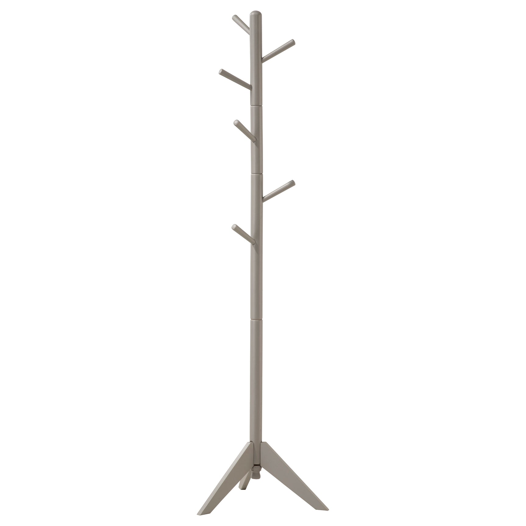Tampa Furniture Outlet - Coaster - Devlin 6 Hook Freestanding Wood Coat Rack Hat Hanger Grey - 900632