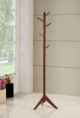 Devlin 6 Hook Freestanding Wood Coat Rack Hat Hanger Walnut - Tampa Furniture Outlet