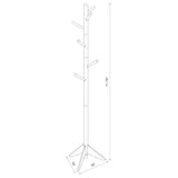 Devlin 6 Hook Freestanding Wood Coat Rack Hat Hanger Walnut - Tampa Furniture Outlet