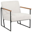Tampa Furniture Outlet - Coaster - Monsen Fabric Upholstered Metal Frame Accent Chair Ivory - 900648