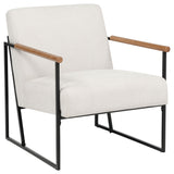 Tampa Furniture Outlet - Coaster - Monsen Fabric Upholstered Metal Frame Accent Chair Ivory - 900648