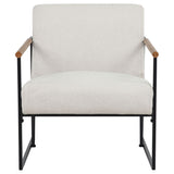 Monsen Fabric Upholstered Metal Frame Accent Chair Ivory