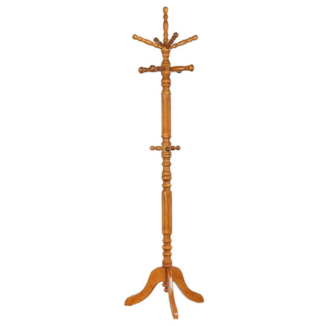 Tampa Furniture Outlet - Coaster - Achelle 11 Hook Freestanding Coat Rack Hanger Golden Brown - 900759